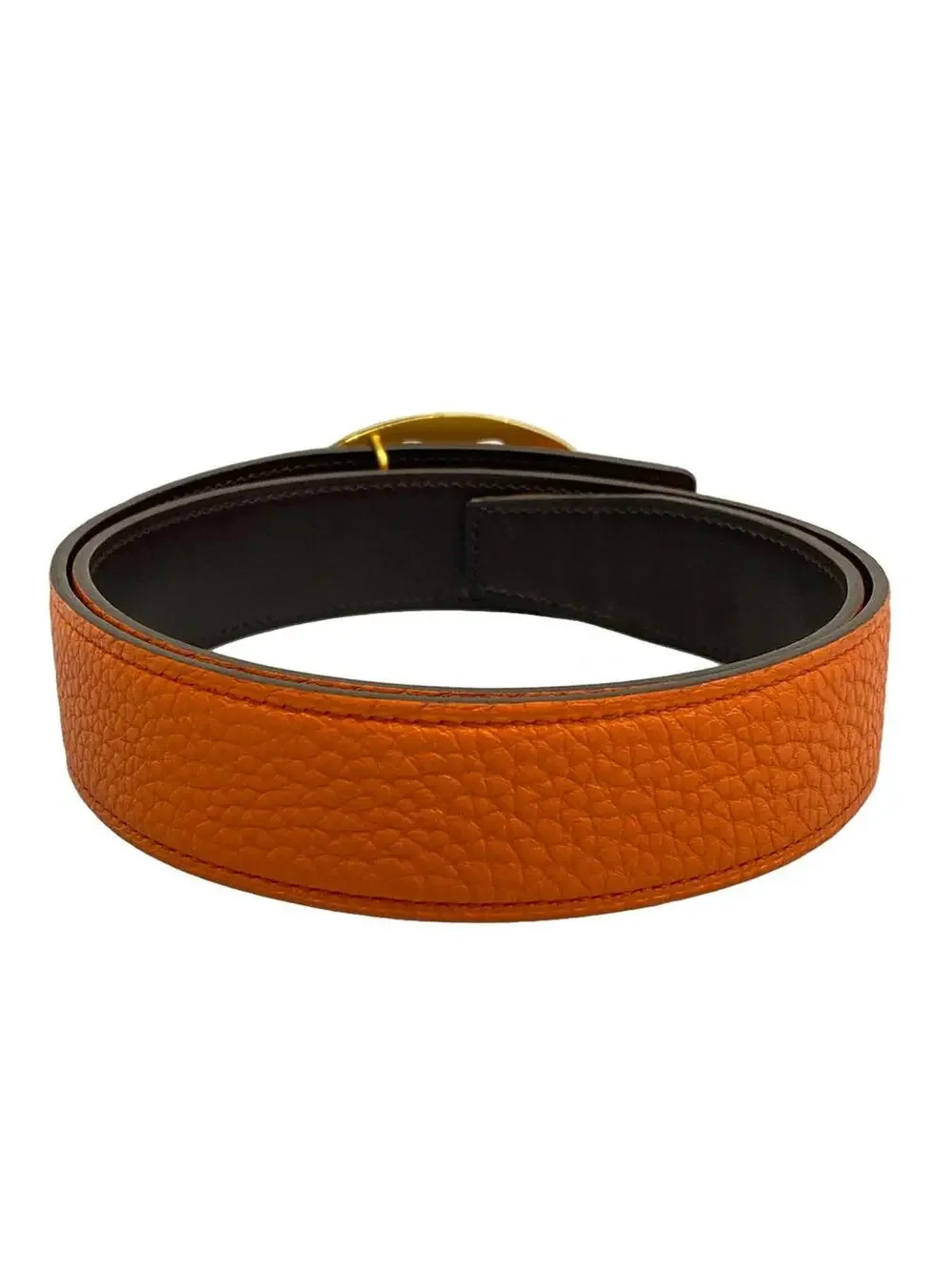 Hermes Orange Dark Brown Gold Taurillon #298144H80B